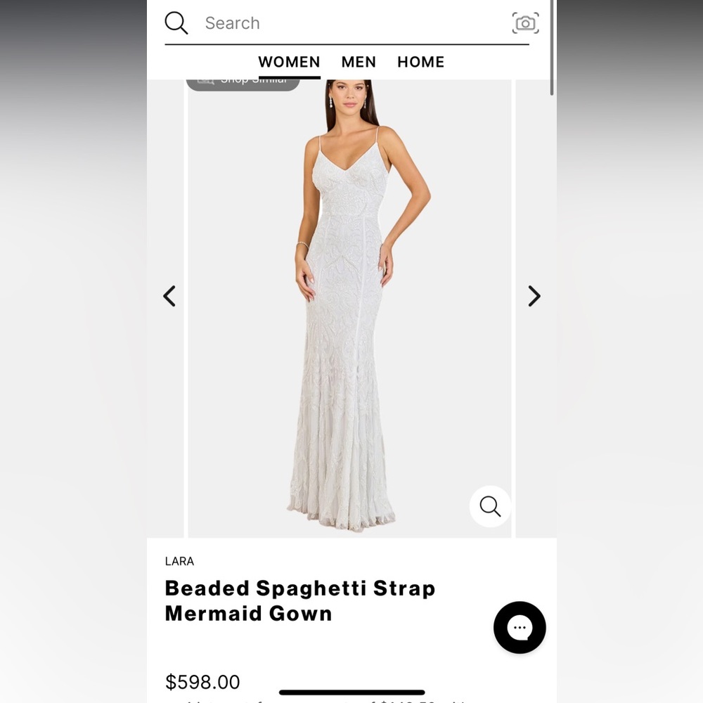 LARA Beaded Spaghetti Strap Mermaid Gown